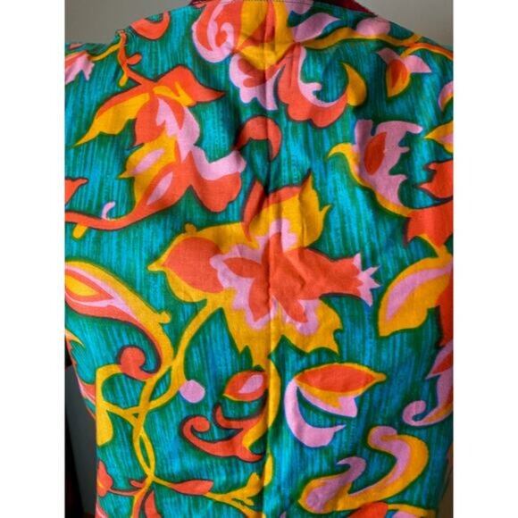 shift dress mod 1960's floral wide sleeve flower power - Picture 3 of 7